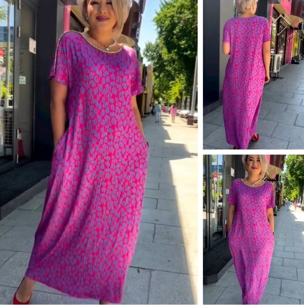 2025 la modă plus-size rochie de imprimare la modă