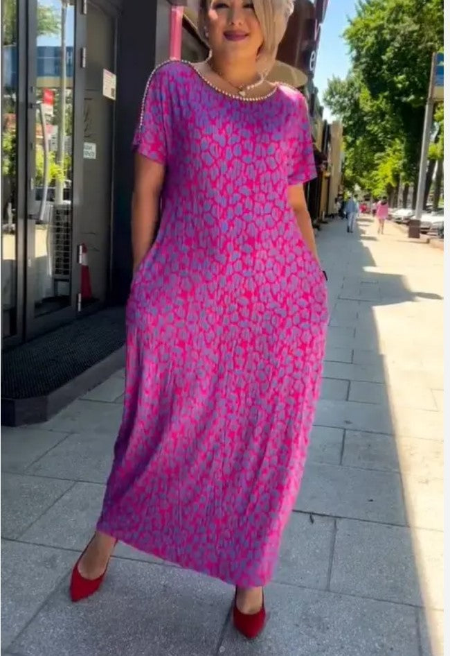 2025 la modă plus-size rochie de imprimare la modă