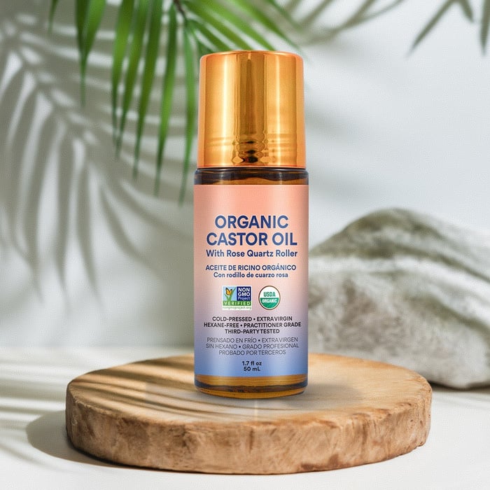 ✨ Roll-on cu ulei de ricin organic - Pentru o piele radiantă, păr bogat și relaxare