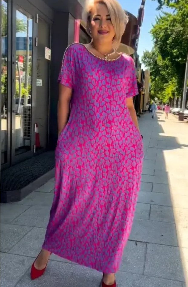 2025 la modă plus-size rochie de imprimare la modă