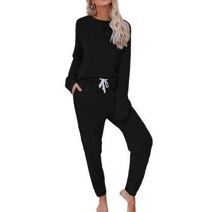 Set de 2 piese pentru femei, format din top și pantaloni, lejer, casual