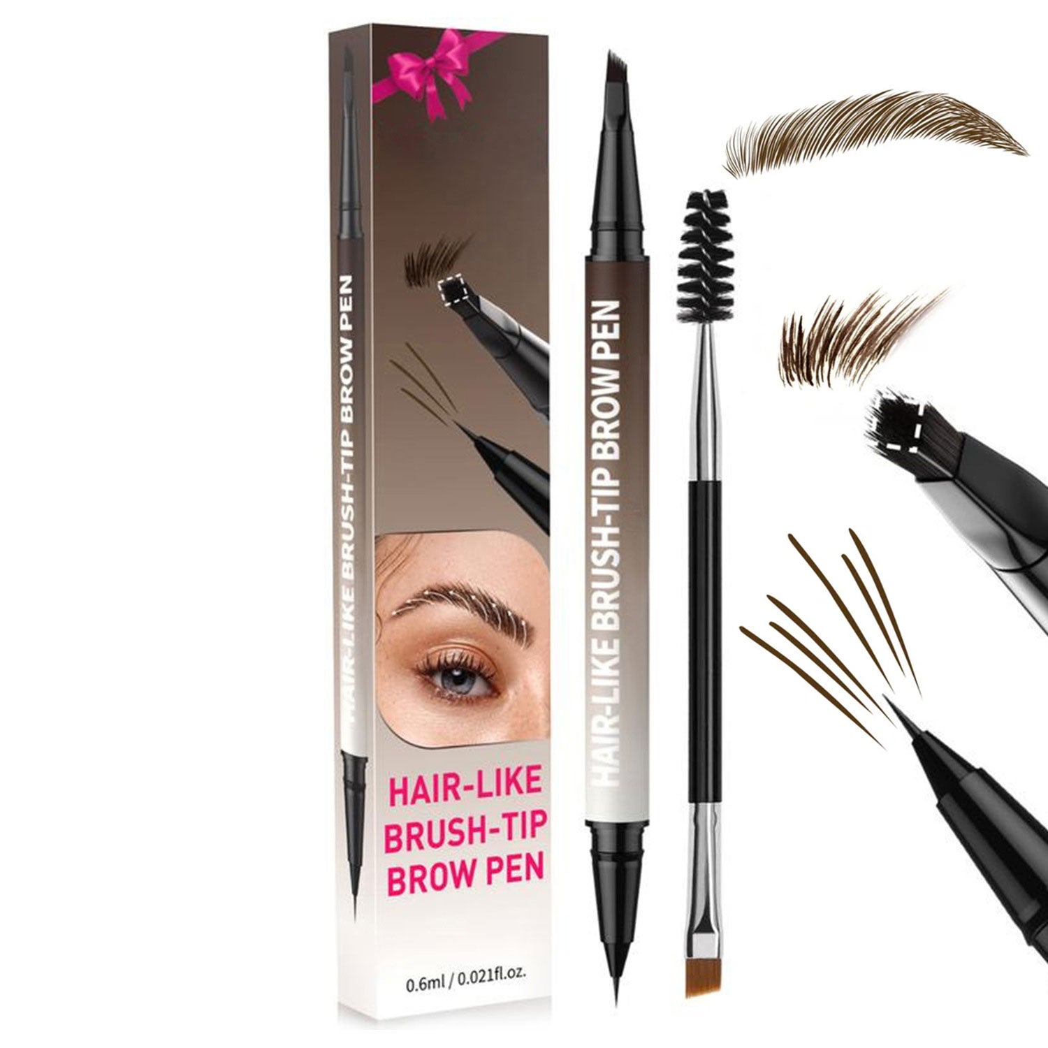 Creion de sprâncene Microblading 2 în 1 (include o pensulă pătrată pentru sprâncene)