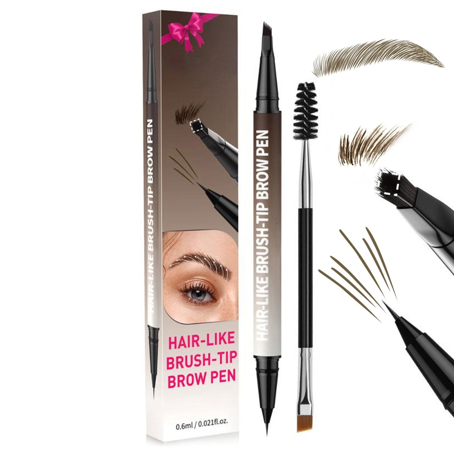Creion de sprâncene Microblading 2 în 1 (include o pensulă pătrată pentru sprâncene)