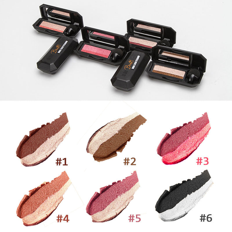 Fard de pleoape bicolor 【cu pensulă + oglindă de machiaj】