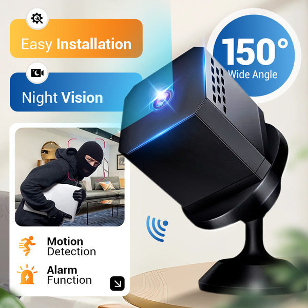 ❤️Mini cameră de supraveghere inteligentă HD cu vedere nocturnă (protecție la 150 de grade pe tot parcursul zilei)