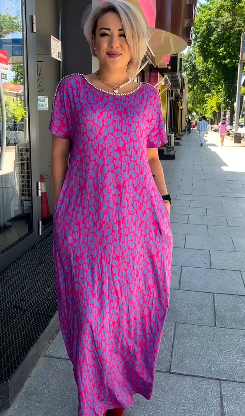 2025 la modă plus-size rochie de imprimare la modă