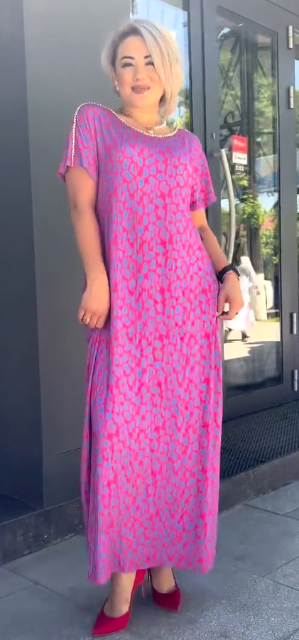 2025 la modă plus-size rochie de imprimare la modă