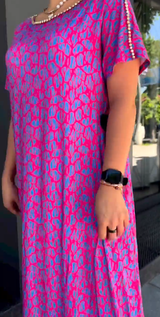 2025 la modă plus-size rochie de imprimare la modă