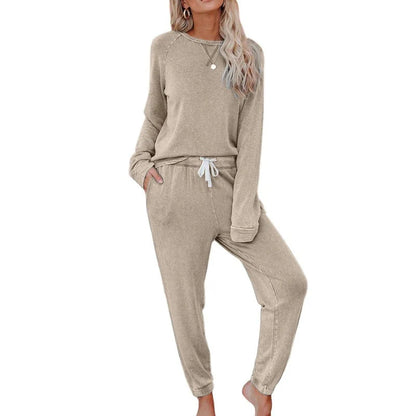 Set de 2 piese pentru femei, format din top și pantaloni, lejer, casual