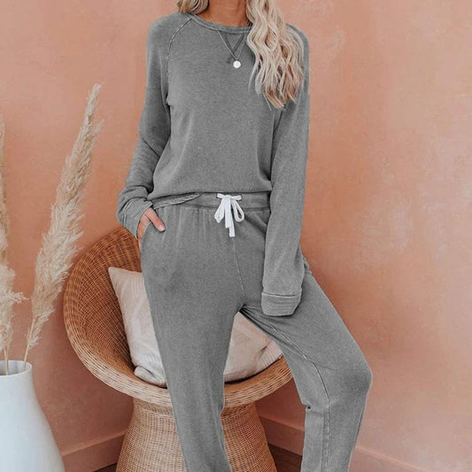 Set de 2 piese pentru femei, format din top și pantaloni, lejer, casual