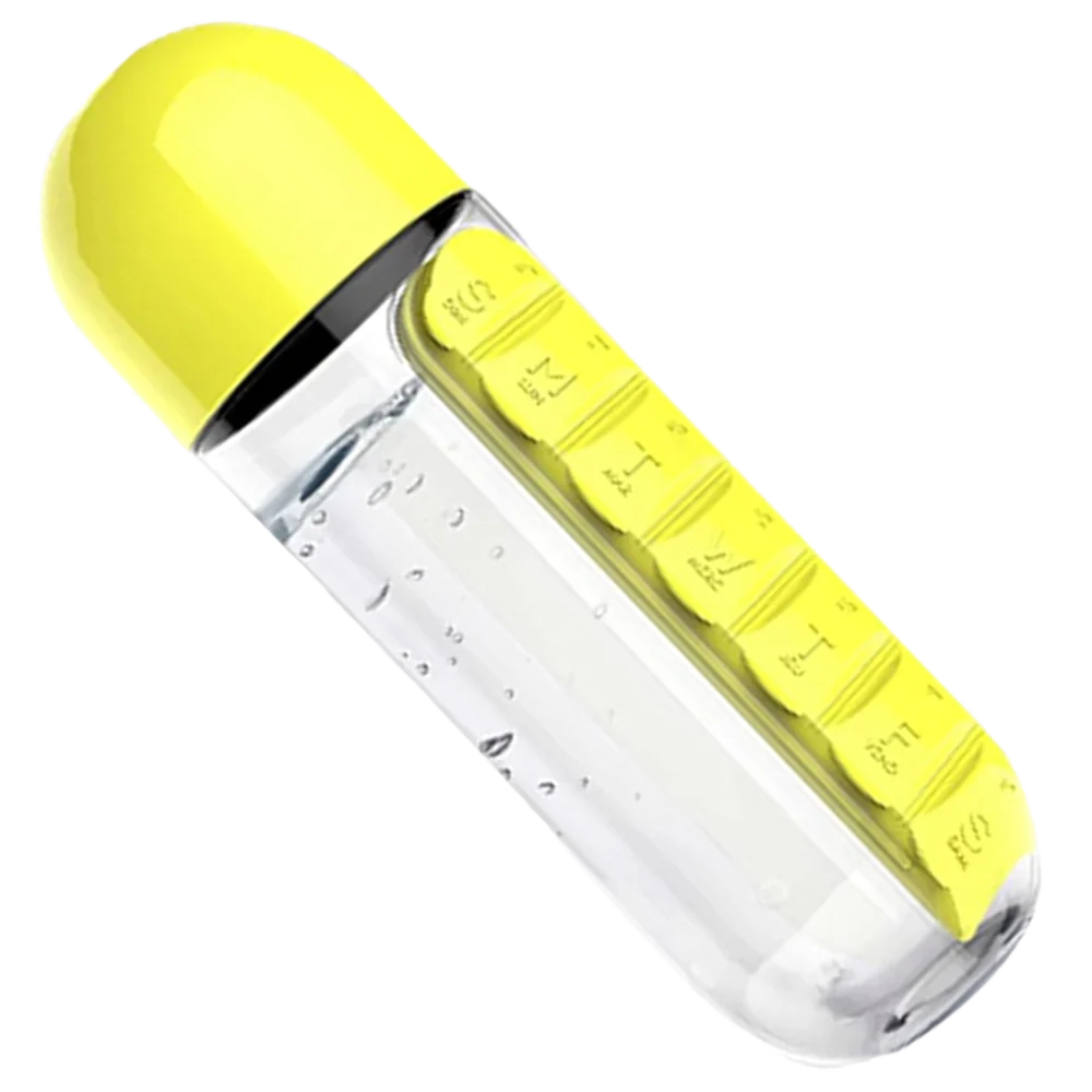 Sticlă de apă cu cutie pentru pastile - ✅Rezolvă problema uitării de a lua medicamentele