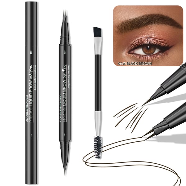 Creează instantaneu sprâncene perfecte ✨ Creion de sprâncene cu vârf dublu 2 în 1