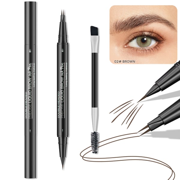Creează instantaneu sprâncene perfecte ✨ Creion de sprâncene cu vârf dublu 2 în 1