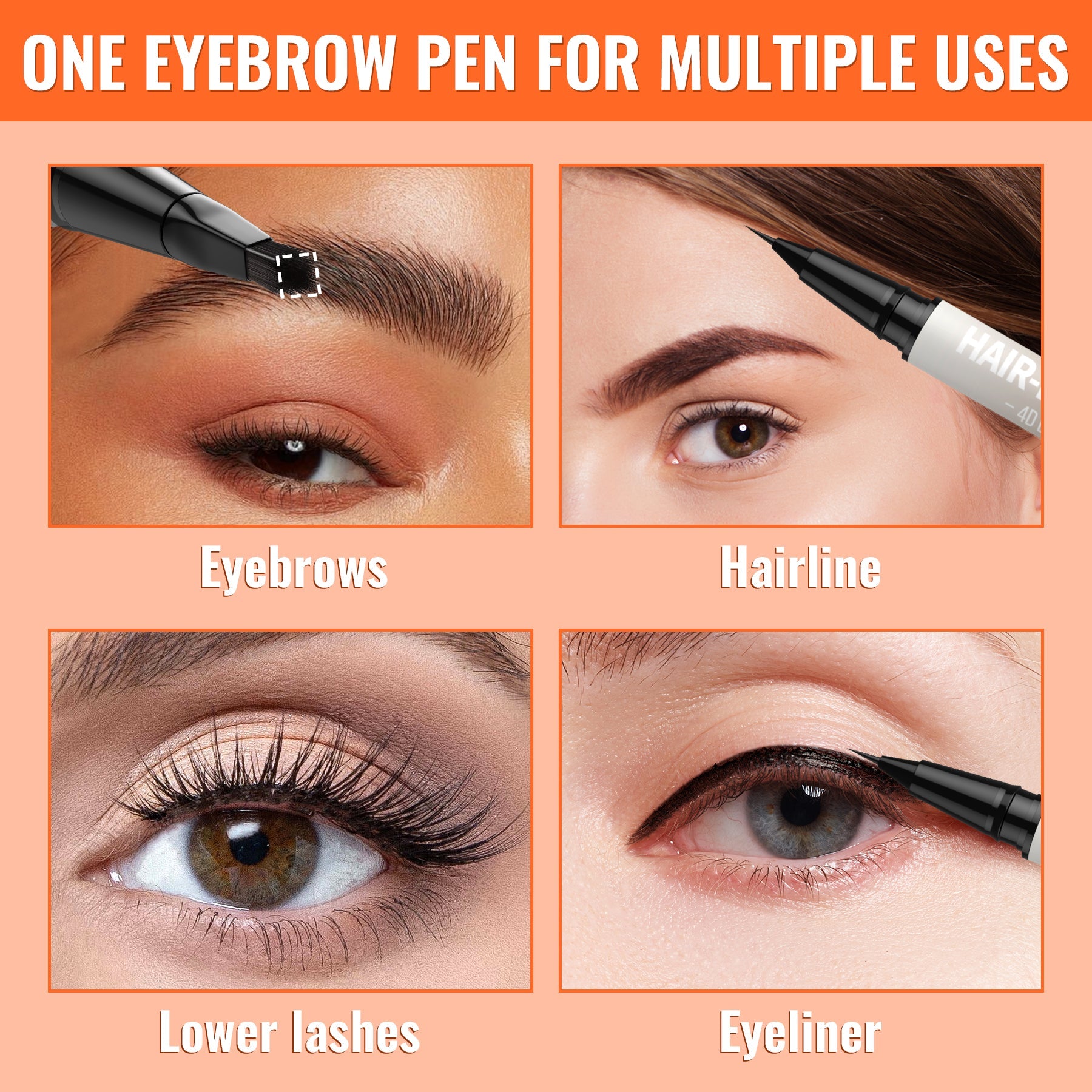 Creion de sprâncene Microblading 2 în 1 (include o pensulă pătrată pentru sprâncene)