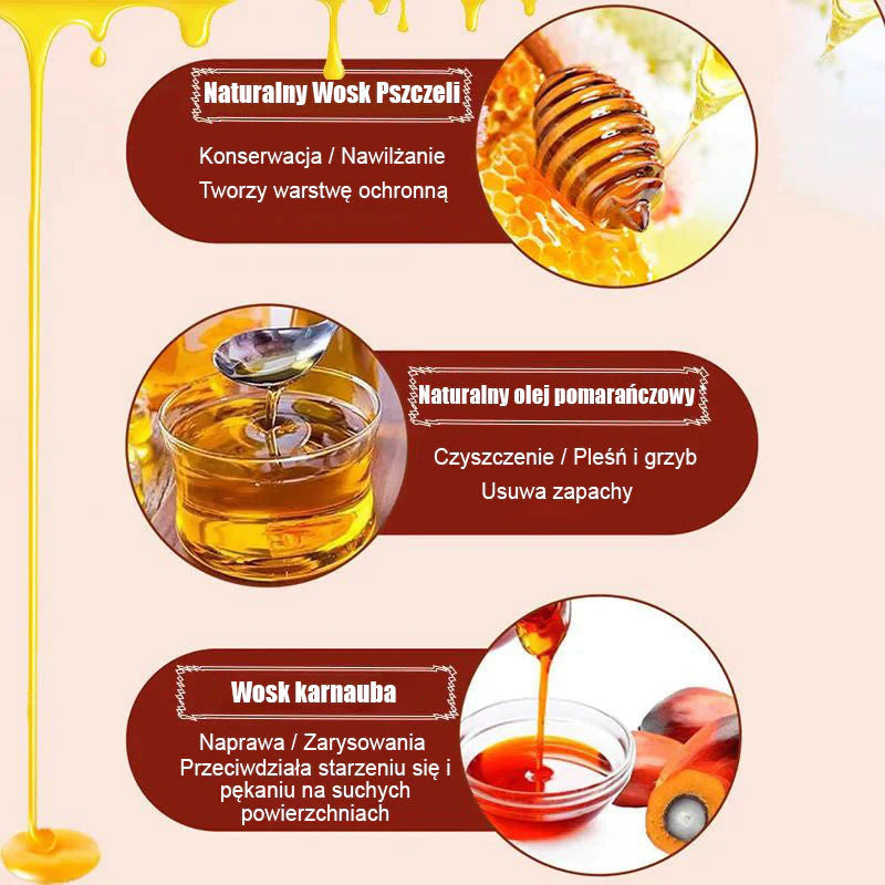 【🔥 Cumpără unul Obține unul gratuit🔥】Balsam natural pentru lemn cu ceară de albine și ulei de portocale