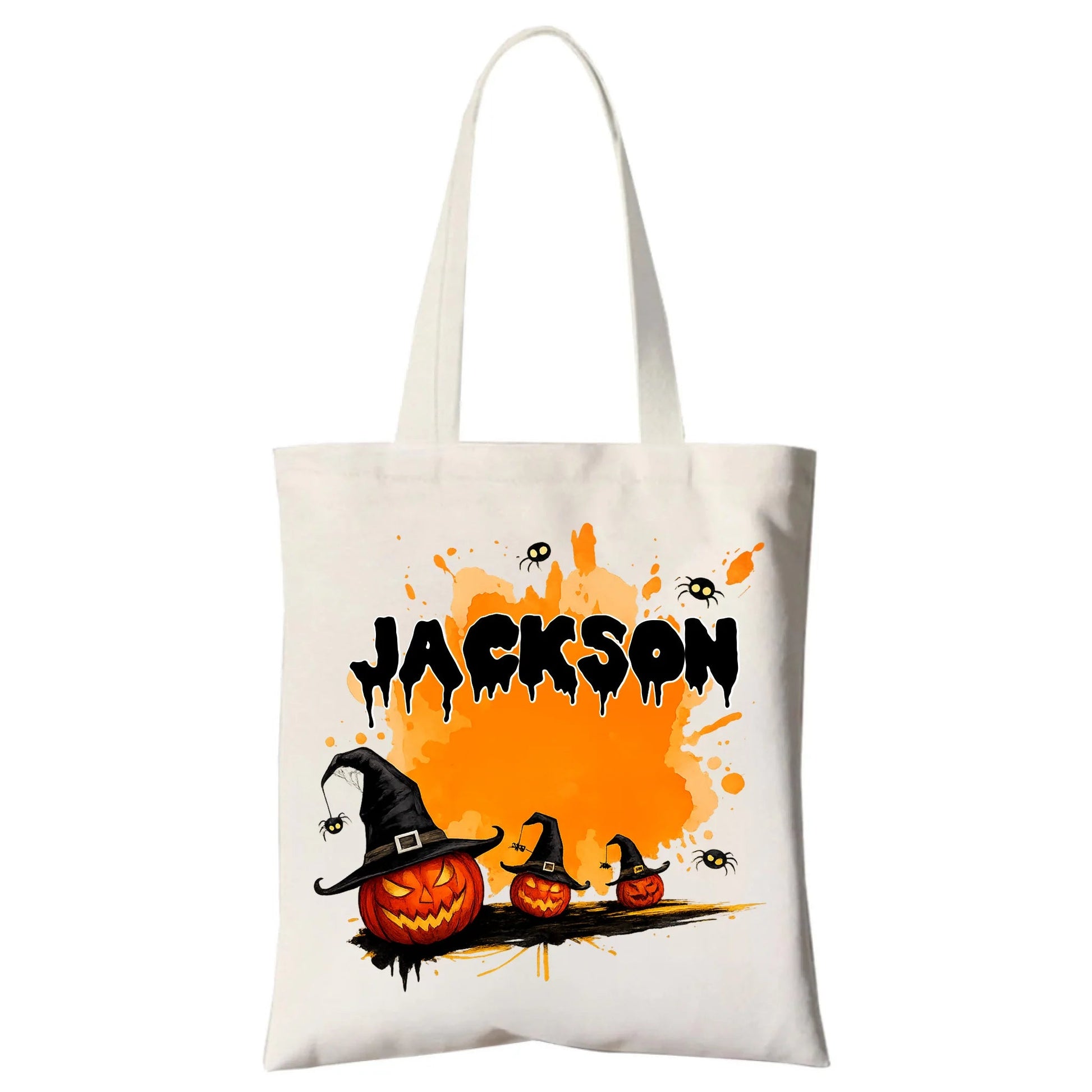 Geantă de pânză personalizată cu tematică de Halloween - Geantă cu model și nume personalizate