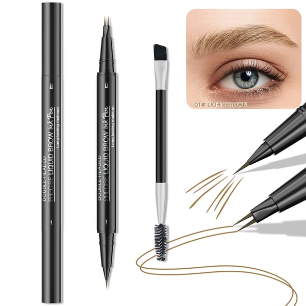 Creează instantaneu sprâncene perfecte ✨ Creion de sprâncene cu vârf dublu 2 în 1