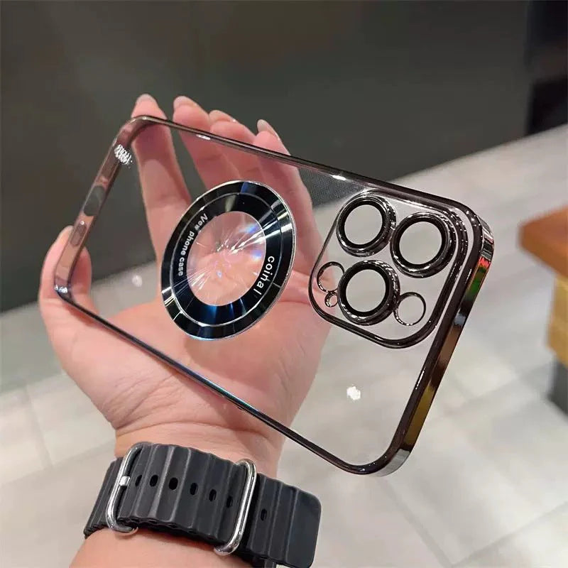 Carcasă magnetică transparentă pentru iPhone