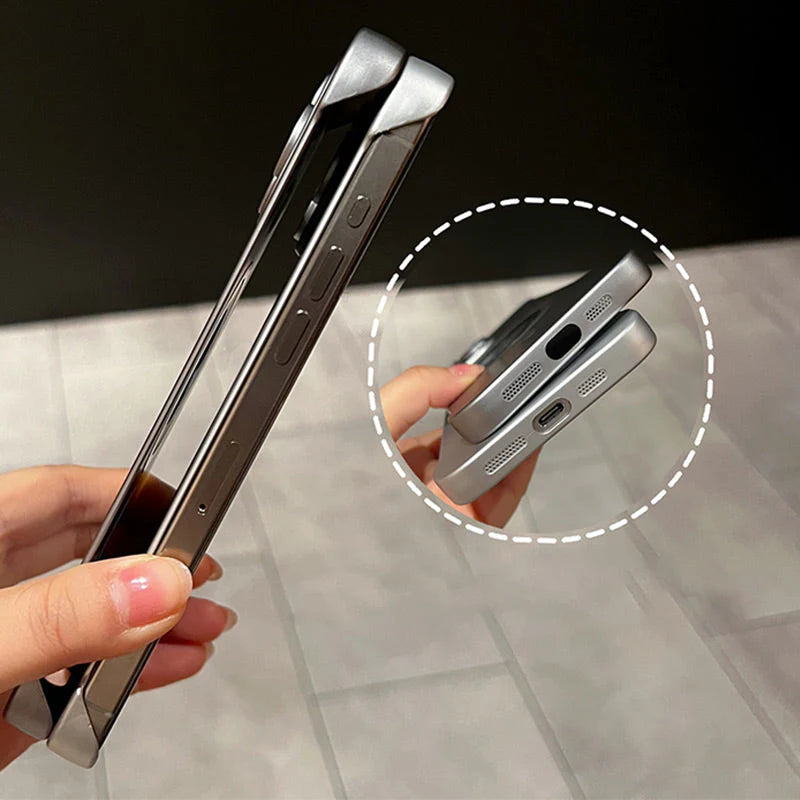 【iPhone 12-16】Carcasă ultra-subțire pentru iPhone, vopsea metalică, magnetică, textură mată