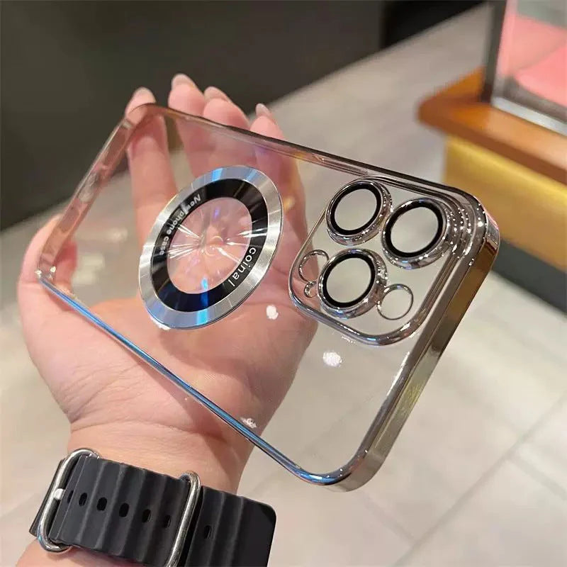 Carcasă magnetică transparentă pentru iPhone