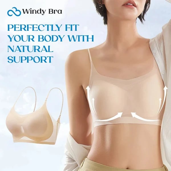 【M-4XL】WindyBra - Sutien de vară ultra-subțire, fără cusături, din mătase rece, confortabil, pentru mărimi mari
