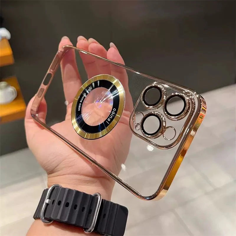 Carcasă magnetică transparentă pentru iPhone