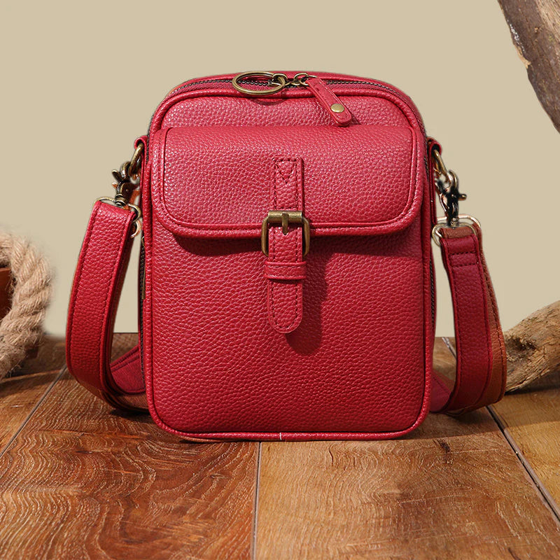 Geantă de umăr casual tip crossbody 【Piele autentică, retro, capacitate mare】