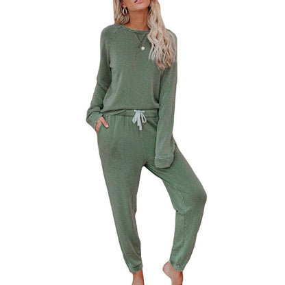 Set de 2 piese pentru femei, format din top și pantaloni, lejer, casual