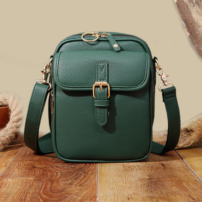 Geantă de umăr casual tip crossbody 【Piele autentică, retro, capacitate mare】