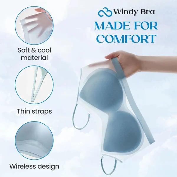 【M-4XL】WindyBra - Sutien de vară ultra-subțire, fără cusături, din mătase rece, confortabil, pentru mărimi mari