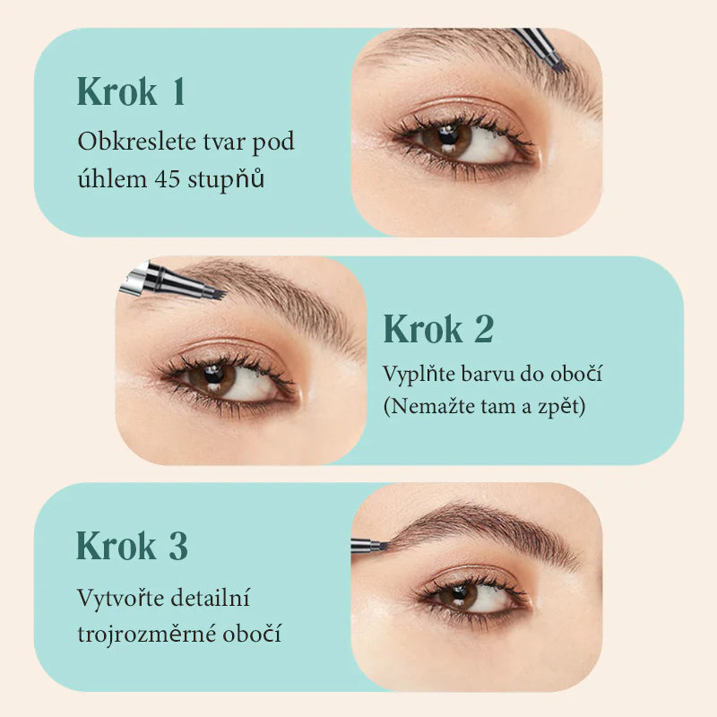 Creion de sprâncene multifuncțional cu 4 capete (2 bucăți, 🎁1 gratuit)