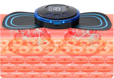 Aparat de masaj portabil cu 8 moduri și afișaj LCD – mini stimulator muscular pentru ameliorarea durerii