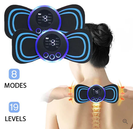 Aparat de masaj portabil cu 8 moduri și afișaj LCD – mini stimulator muscular pentru ameliorarea durerii
