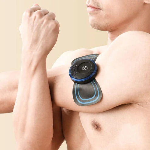 Aparat de masaj portabil cu 8 moduri și afișaj LCD – mini stimulator muscular pentru ameliorarea durerii