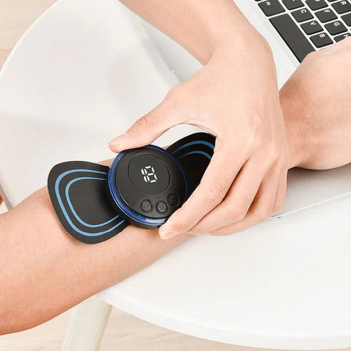 Aparat de masaj portabil cu 8 moduri și afișaj LCD – mini stimulator muscular pentru ameliorarea durerii