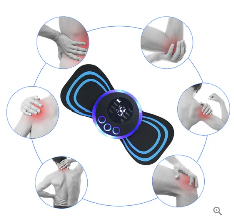 Aparat de masaj portabil cu 8 moduri și afișaj LCD – mini stimulator muscular pentru ameliorarea durerii