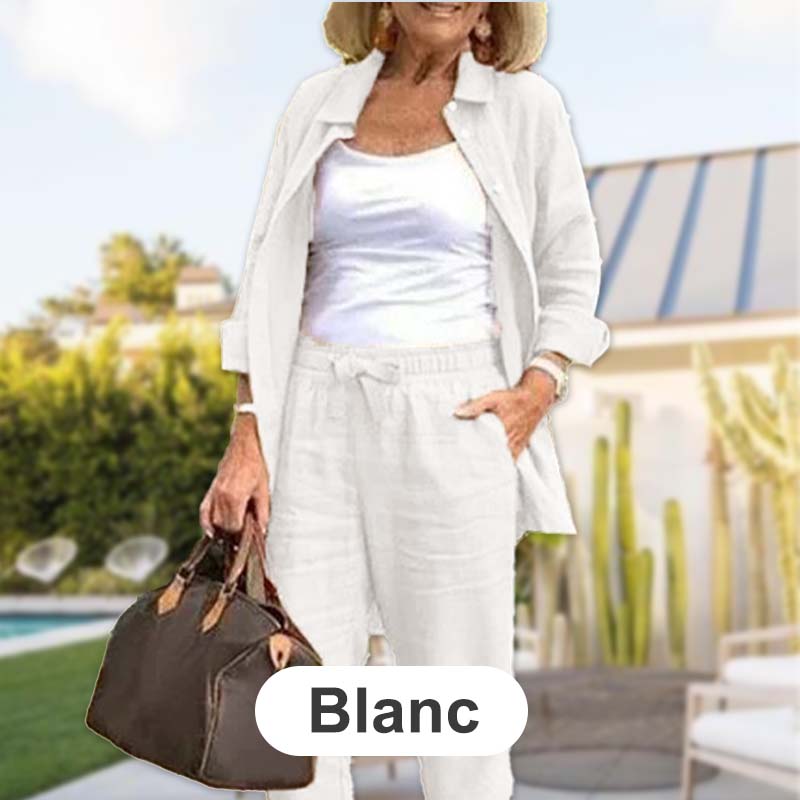 Topuri și pantaloni cu mânecă lungă din bumbac și in 【casual și elegant】