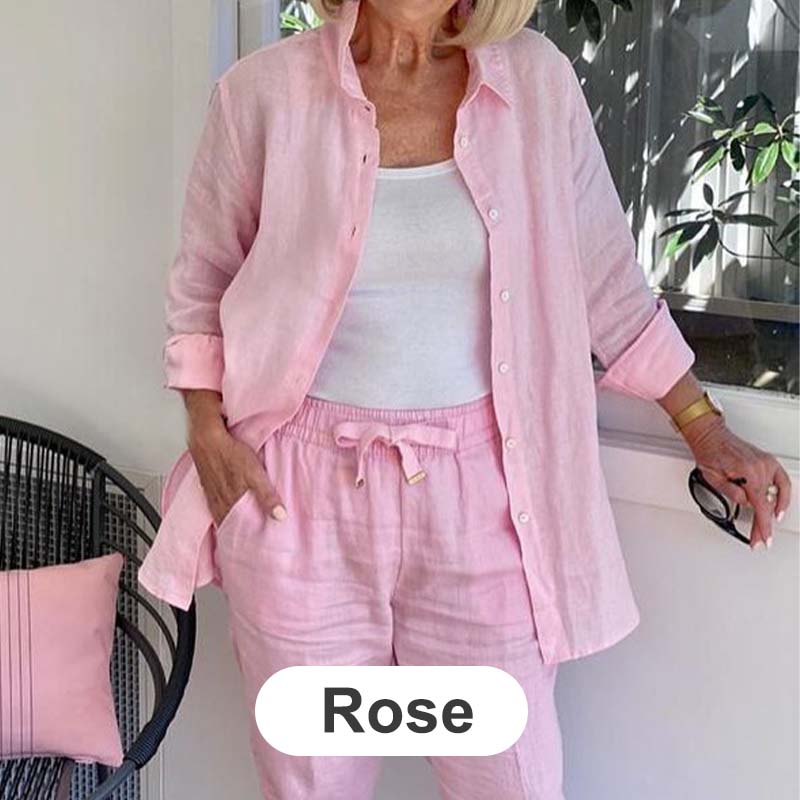 Topuri și pantaloni cu mânecă lungă din bumbac și in 【casual și elegant】