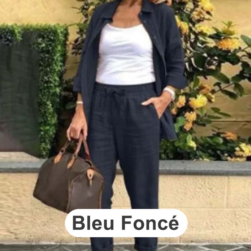 Topuri și pantaloni cu mânecă lungă din bumbac și in 【casual și elegant】