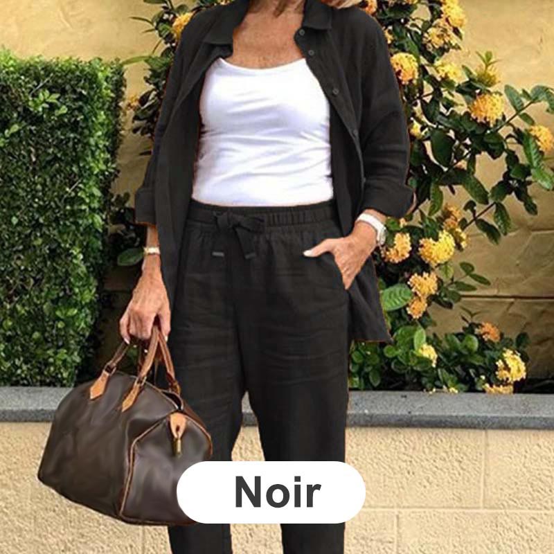 Topuri și pantaloni cu mânecă lungă din bumbac și in 【casual și elegant】