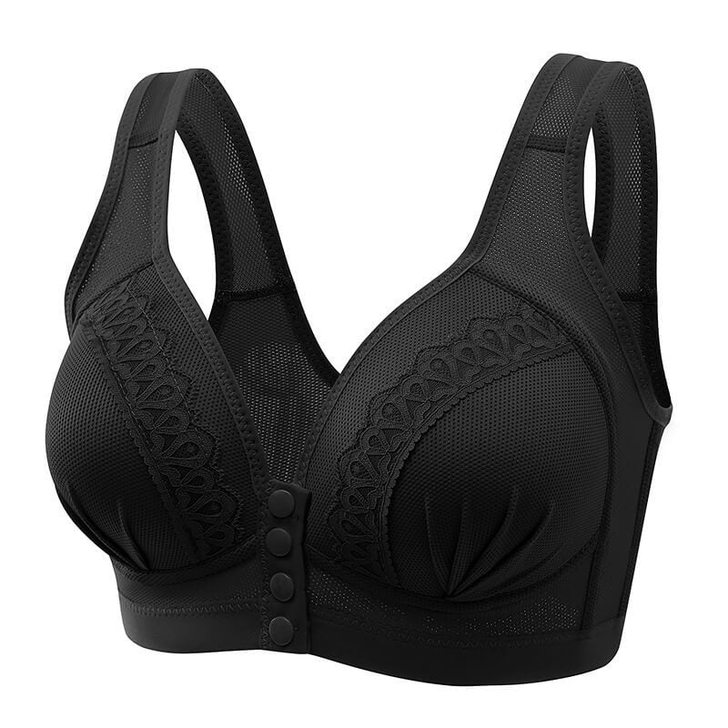 🔥Cumpără 1 și primești 1 gratis🔥-Sutien respirabil din bumbac, prietenos cu pielea, cu nasturi frontali