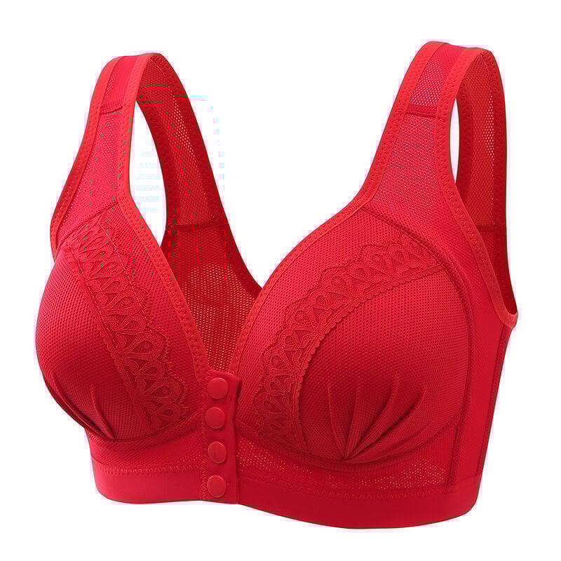 🔥Cumpără 1 și primești 1 gratis🔥-Sutien respirabil din bumbac, prietenos cu pielea, cu nasturi frontali